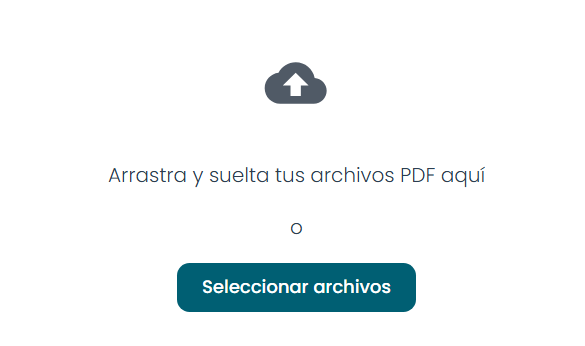 Interfaz de carga de archivos de QuitarAnunciosPDF.com