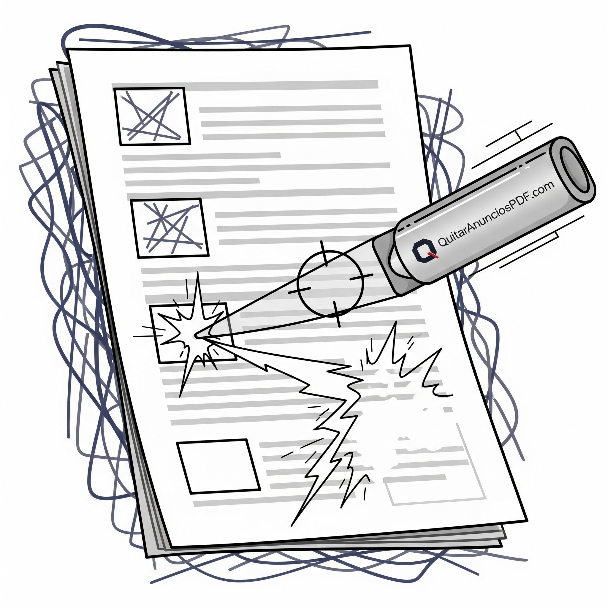 Proceso de limpieza de un PDF con QuitarAnunciosPDF.com