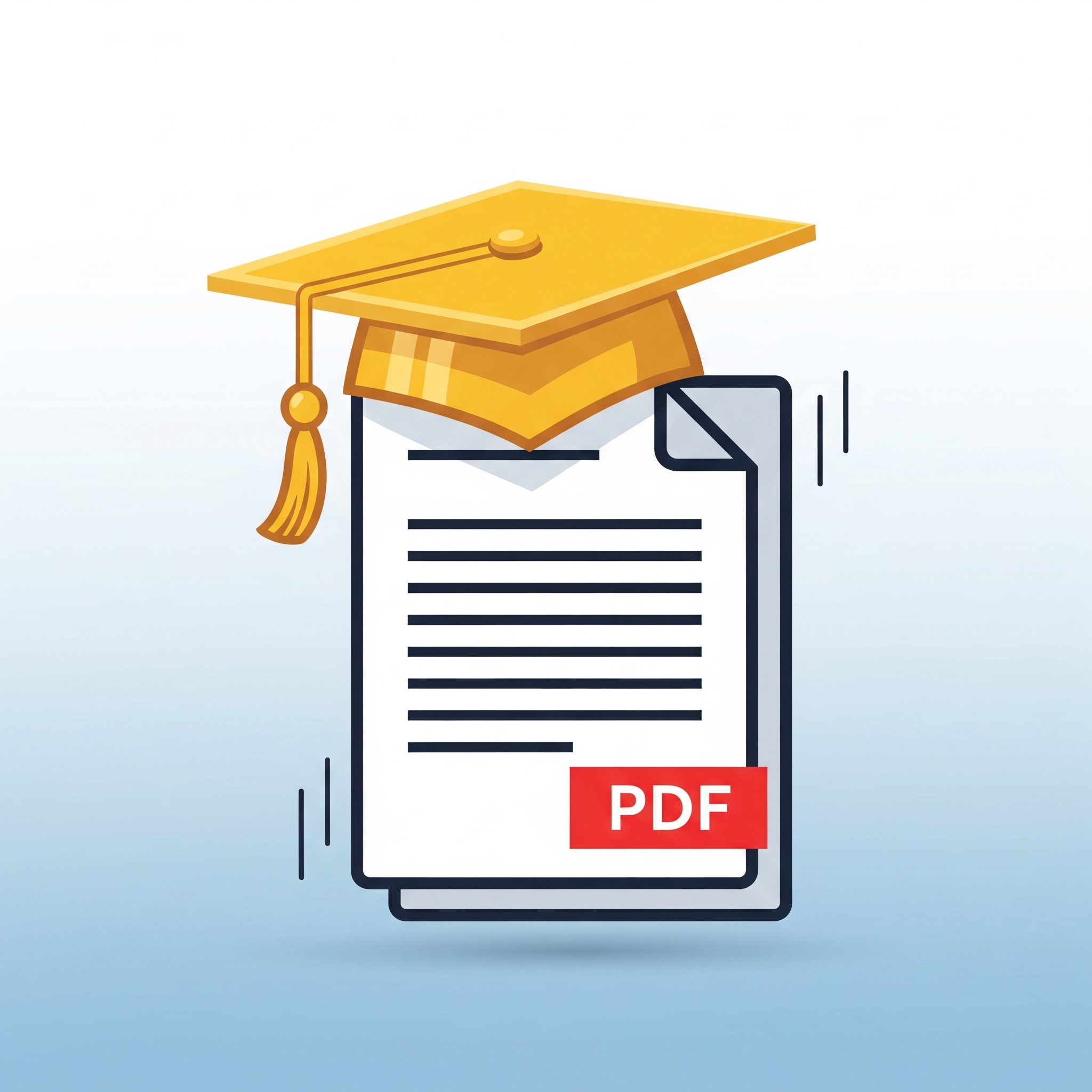 Símbolo de éxito académico asociado a la calidad de los documentos PDF