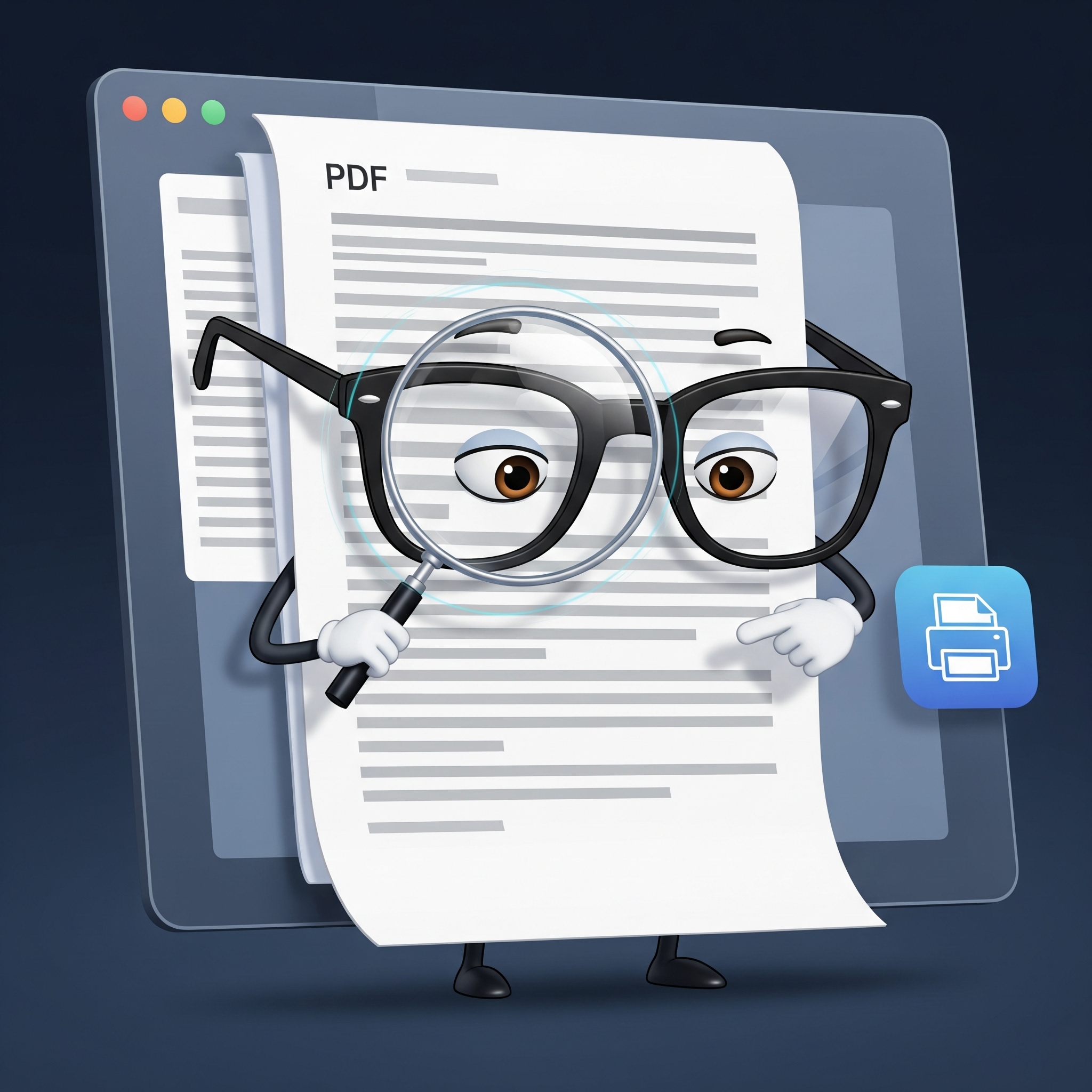 Revisión detallada de un PDF en pantalla antes de imprimir