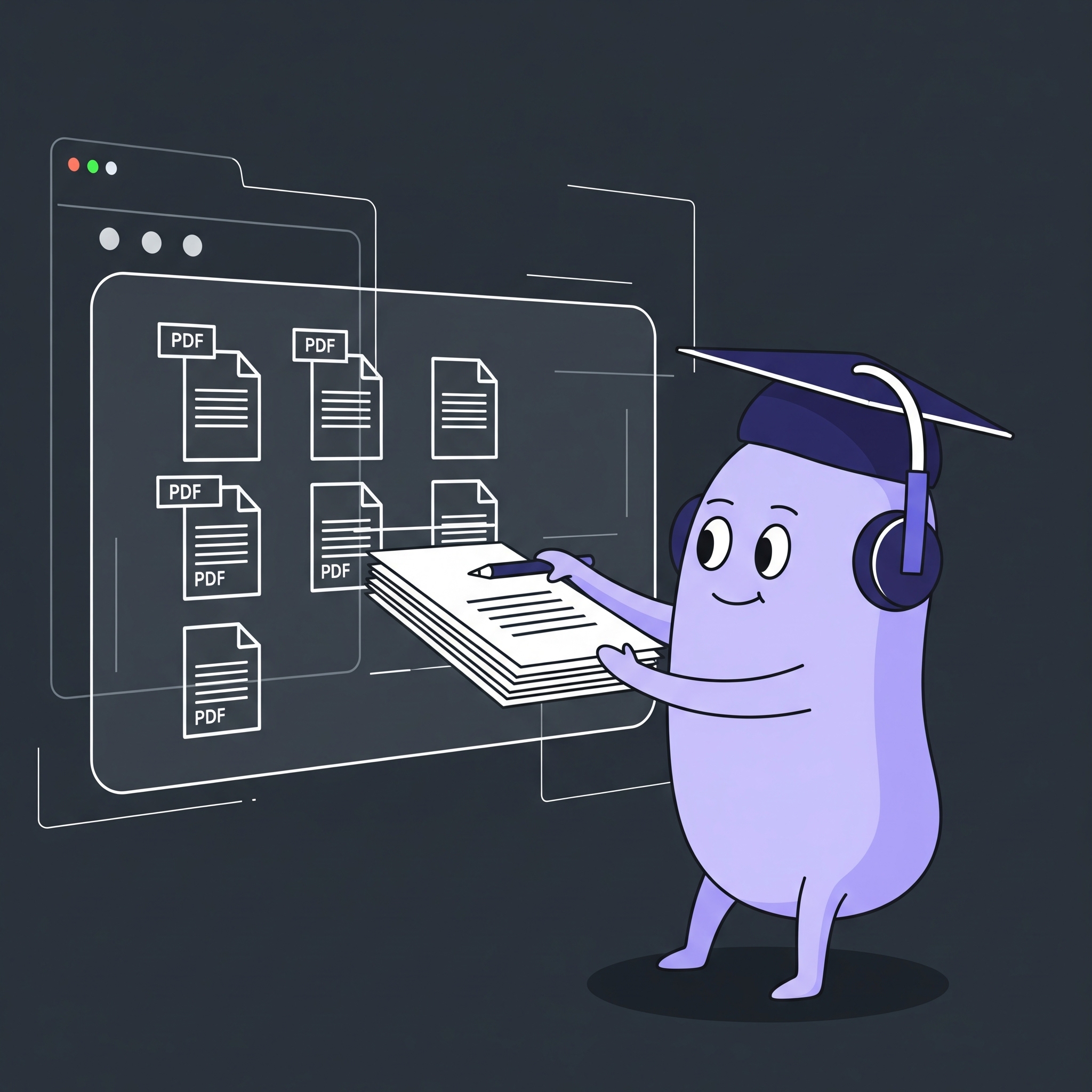 Estudiante gestionando sus PDFs de forma eficiente y sin estrés