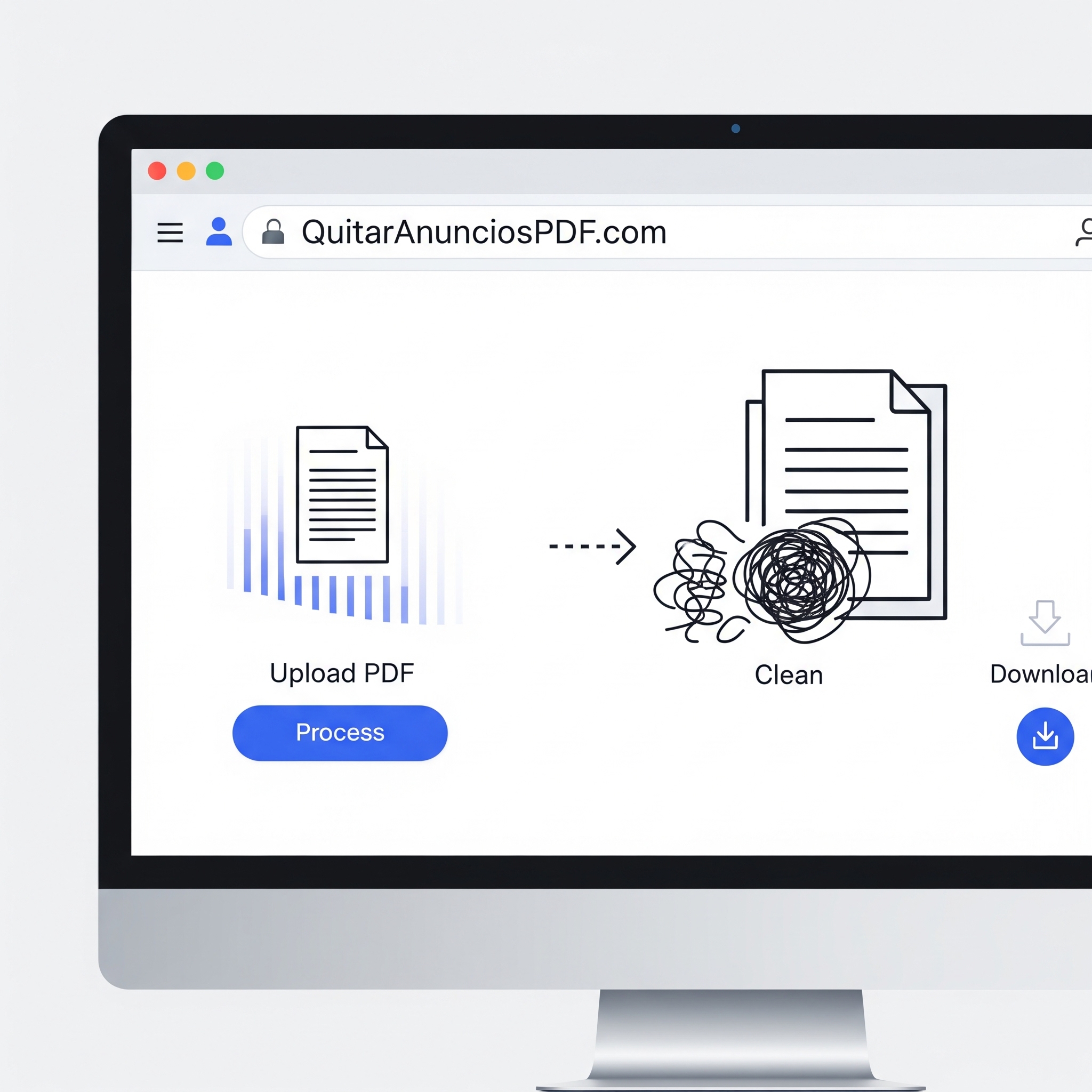 Interfaz de QuitarAnunciosPDF.com, la solución a los anuncios en PDFs